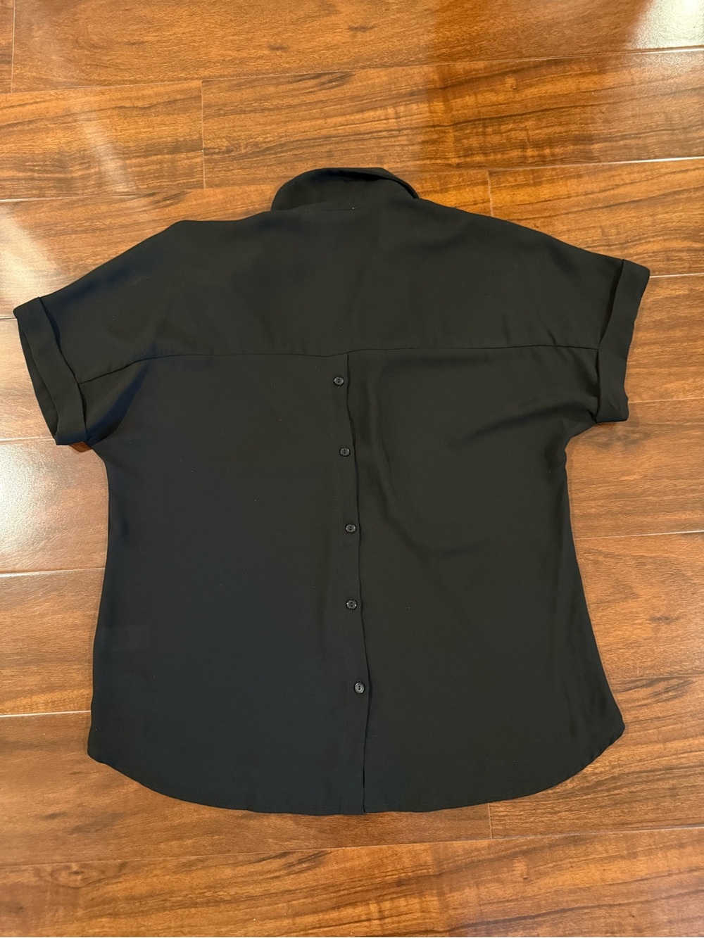 Black button back blouse - Picture 3 of 5